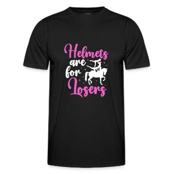 Les casques de voûte sont pour les perdants - T-shirt sport Homme - noir - Devant - AI Model Male 178 dark (178cm)