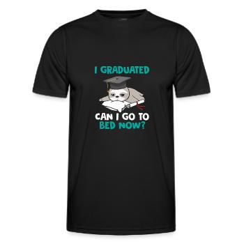 J’ai obtenu mon diplôme Puis-je aller me coucher maintenant? - T-shirt sport Homme - noir - Devant - AI Model Male 178 dark (178cm)