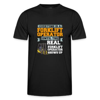 Conducteur de chariot élévateur Élévateur - T-shirt sport Homme - noir - Devant - AI Model Male 178 dark (178cm)