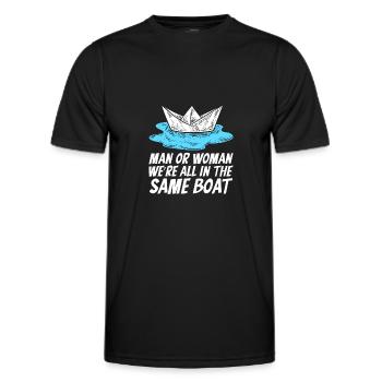 Seglen Segelboot Segler - Männer Funktions-T-Shirt - Schwarz - Vorne - AI Model Male 178 dark (178cm)