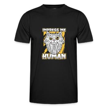 Location de chat Chat Domestique Cat - T-shirt sport Homme - noir - Devant - AI Model Male 178 dark (178cm)