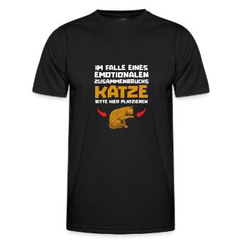 Katze Mietzekatze Hauskatze - Männer Funktions-T-Shirt - Schwarz - Vorne - AI Model Male 178 dark (178cm)