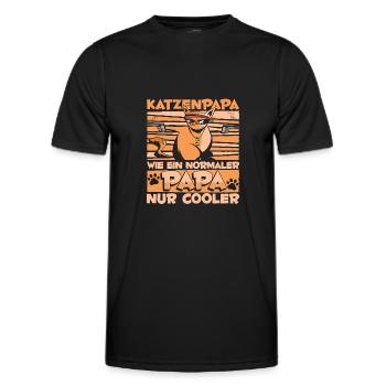 Katze Mietzekatze Hauskatze - Männer Funktions-T-Shirt - Schwarz - Vorne - AI Model Male 178 dark (178cm)