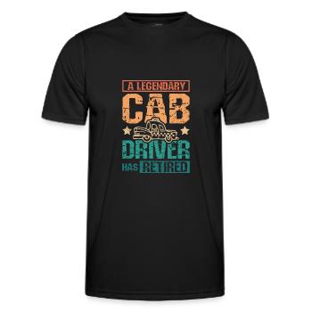 A legendary cab driver has retired - Men's Functional T-Shirt - black - Front - AI Model Male 178 dark (178cm)