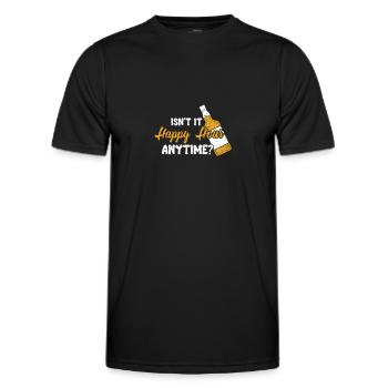 Isn't it happy hour all the time, Johnny - Men's Functional T-Shirt - black - Front - AI Model Male 178 dark (178cm)
