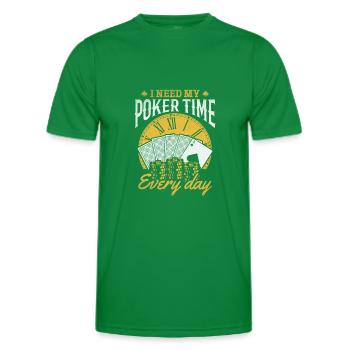 Pokerspieler Ich brauche meine Pokerzeit jeden Tag - Männer Funktions-T-Shirt - Kelly Green - Vorne - AI Model Male 178 dark (178cm)