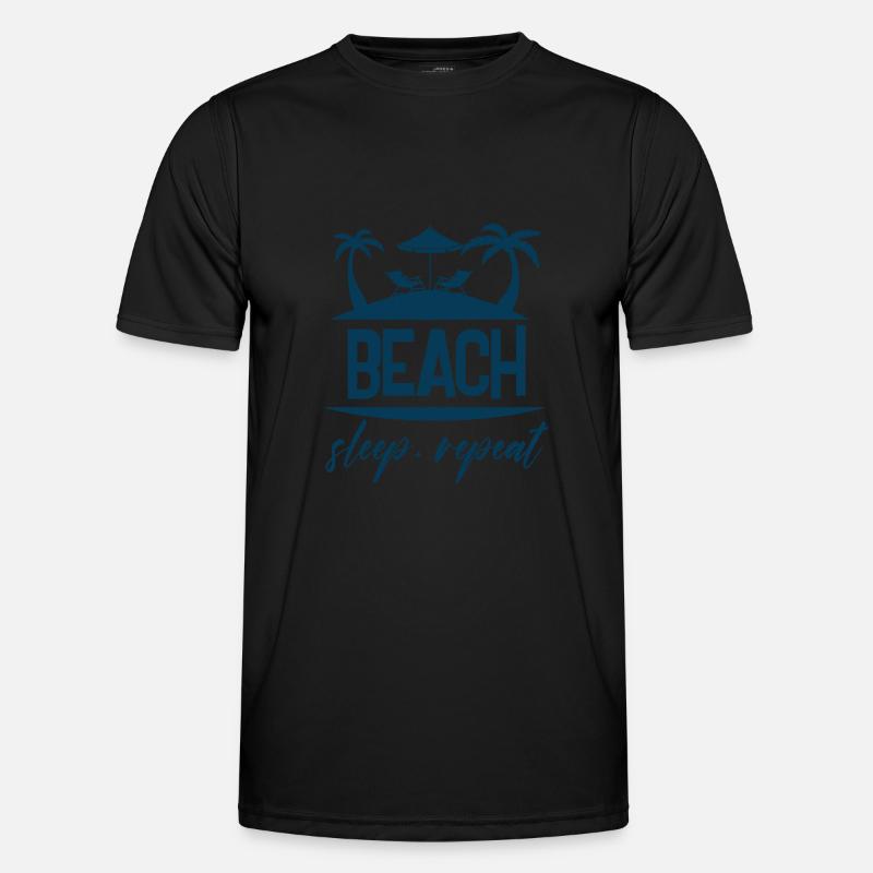 beach sleep repeat Design - Männer Funktions-T-Shirt - Schwarz
