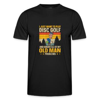 Ignore My Old Man Problems & Play Disc Golf - Männer Funktions-T-Shirt - Schwarz - Vorne - AI Model Male 178 dark (178cm)
