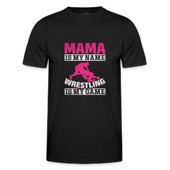 Wrestler Mama est mon nom Wrestling is my - T-shirt sport Homme - noir - Devant - AI Model Male 178 dark (178cm)
