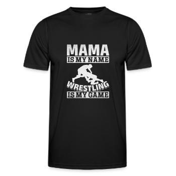 Wrestler Mama est mon nom Wrestling is my - T-shirt sport Homme - noir - Devant - AI Model Male 178 dark (178cm)