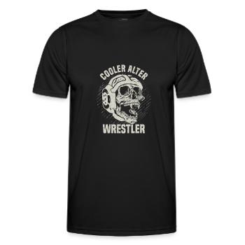 Kampfsport Ringen Wrestling Ringer I Cooler Alter - Männer Funktions-T-Shirt - Schwarz - Vorne - AI Model Male 178 dark (178cm)