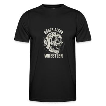 Kampfsport Ringen Wrestling Ringer - Böser Alter - Männer Funktions-T-Shirt - Schwarz - Vorne - AI Model Male 178 dark (178cm)