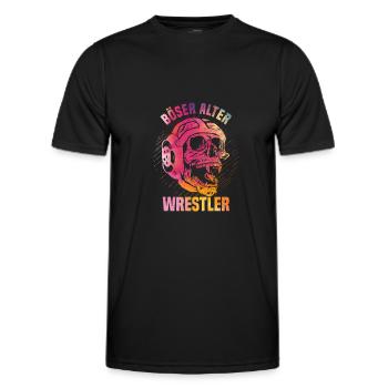 Kampfsport Ringen Wrestling Ringer I Böser Alter - Männer Funktions-T-Shirt - Schwarz - Vorne - AI Model Male 178 dark (178cm)