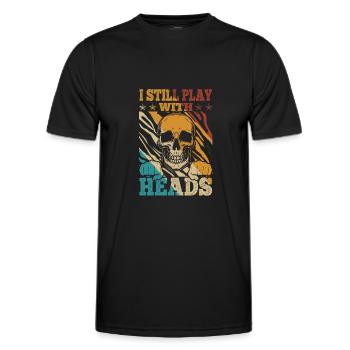 Wrestling Fighter I still play with Heads - Men's Functional T-Shirt - black - Front - AI Model Male 178 dark (178cm)