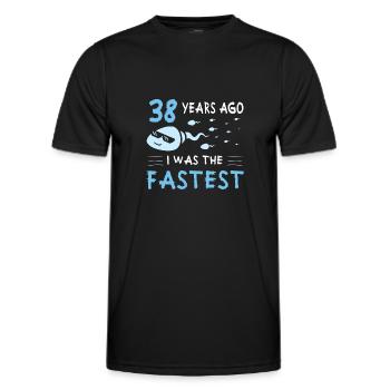 Il y a 38 ans, j’étais le 38e anniversaire le plus rapide - T-shirt sport Homme - noir - Devant - AI Model Male 178 dark (178cm)