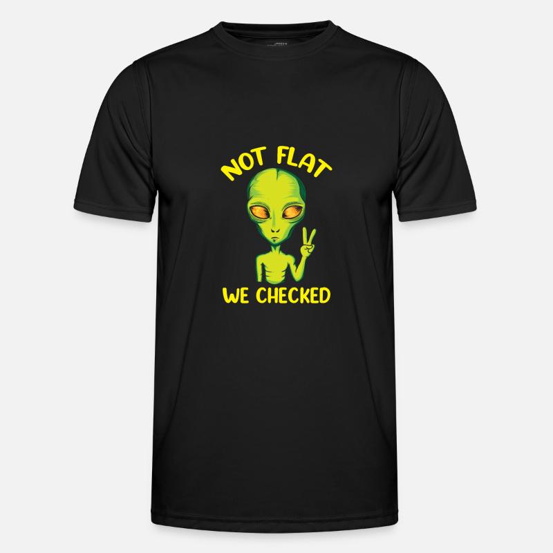Not Flat We Checked Funny Anti Flat Earth - Men's Functional T-Shirt - black