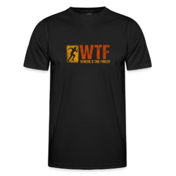 WTF - Où est le coureur de marathon amusant d’arrivée - T-shirt sport Homme - noir - Devant - AI Model Male 178 dark (178cm)