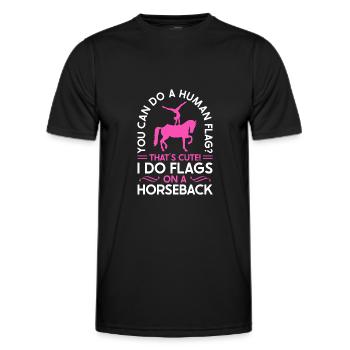 Voûter je fais des drapeaux à cheval - T-shirt sport Homme - noir - Devant - AI Model Male 178 dark (178cm)