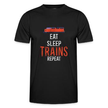 Freight Diesel Train Driver - Men's Functional T-Shirt - black - Front - AI Model Male 178 dark (178cm)