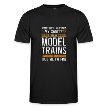 Conducteur de train diesel de marchandises - T-shirt sport Homme - noir - Devant - AI Model Male 178 dark (178cm)