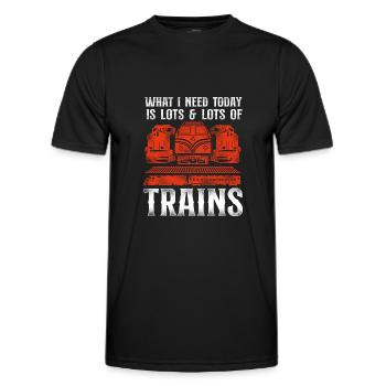 Freight Diesel Train Driver - Men's Functional T-Shirt - black - Front - AI Model Male 178 dark (178cm)