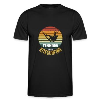 Fehmarn Kitesurf Sports Nautiques Design - T-shirt sport Homme - noir - Devant - AI Model Male 178 dark (178cm)