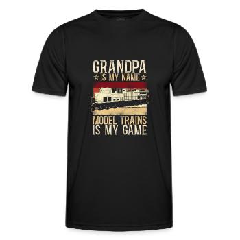 Freight Diesel Train Driver - Men's Functional T-Shirt - black - Front - AI Model Male 178 dark (178cm)