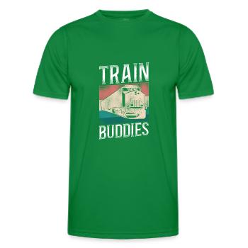 Conducteur de train diesel de marchandises - T-shirt sport Homme - vert - Devant - AI Model Male 178 dark (178cm)