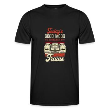 Freight Diesel Train Driver - Men's Functional T-Shirt - black - Front - AI Model Male 178 dark (178cm)