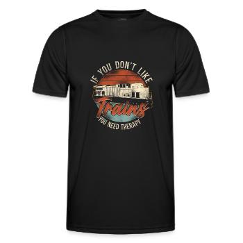 Freight Diesel Train Driver - Men's Functional T-Shirt - black - Front - AI Model Male 178 dark (178cm)