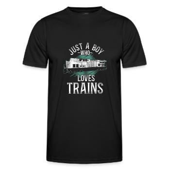 Freight Diesel Train Driver - Men's Functional T-Shirt - black - Front - AI Model Male 178 dark (178cm)