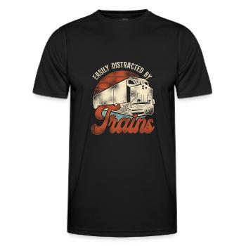 Freight Diesel Train Driver - Men's Functional T-Shirt - black - Front - AI Model Male 178 dark (178cm)