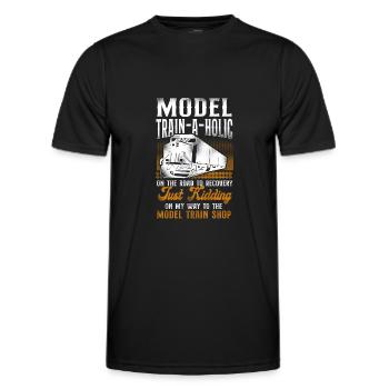 Freight Diesel Train Driver - Men's Functional T-Shirt - black - Front - AI Model Male 178 dark (178cm)