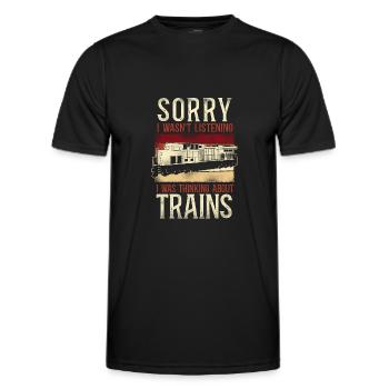 Freight Diesel Train Driver - Men's Functional T-Shirt - black - Front - AI Model Male 178 dark (178cm)