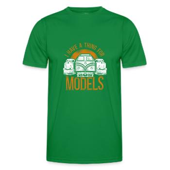 Conducteur de train diesel de marchandises - T-shirt sport Homme - vert - Devant - AI Model Male 178 dark (178cm)