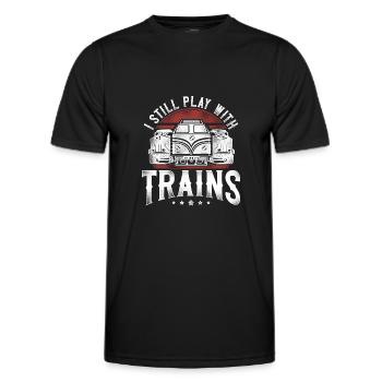 Freight Diesel Train Driver - Men's Functional T-Shirt - black - Front - AI Model Male 178 dark (178cm)