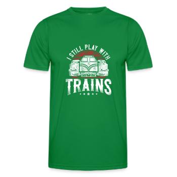 Conducteur de train diesel de marchandises - T-shirt sport Homme - vert - Devant - AI Model Male 178 dark (178cm)