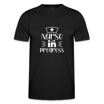 Nurse in Progress - Men's Functional T-Shirt - black - Front - AI Model Male 178 dark (178cm)