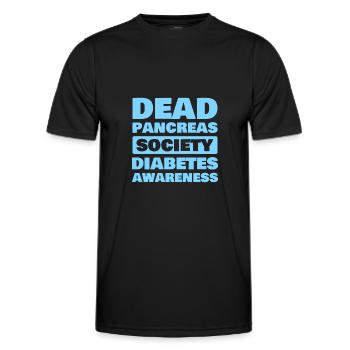 Dead Pancreas Society Sensibilisation au diabète DT1 - T-shirt sport Homme - noir - Devant - AI Model Male 178 dark (178cm)