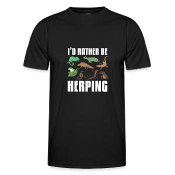 Ich Würde Eher Reptilien-amphibien Herpingen - Männer Funktions-T-Shirt - Schwarz - Vorne - AI Model Male 178 dark (178cm)