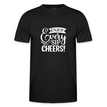 Genieße jeden Schluck Prost - Männer Funktions-T-Shirt - Schwarz - Vorne - AI Model Male 178 dark (178cm)