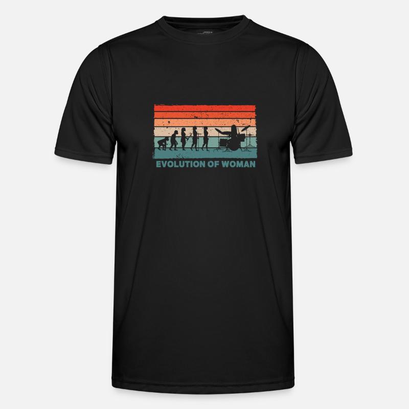Retro Schlagzeuger Evolution Drummer - Men's Functional T-Shirt - black