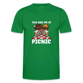 Picnic Lover Pique-Panier de nourriture Date de pique- - T-shirt sport Homme - vert - Devant - AI Model Male 178 dark (178cm)
