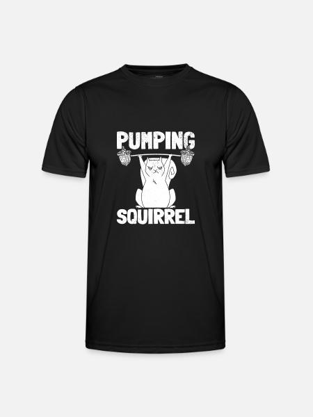Pumping Squirrel Powerlifting Squirrel - Men's Functional T-Shirt - black