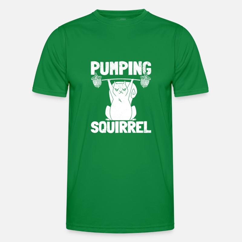 Pumpendes Eichhörnchen Powerlifting Eichhörnchen Männer Funktions-T-Shirt