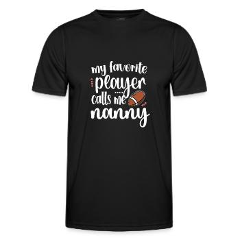 Football Nanny Grandma Of Football Player Nanny - Men's Functional T-Shirt - black - Front - AI Model Male 178 dark (178cm)