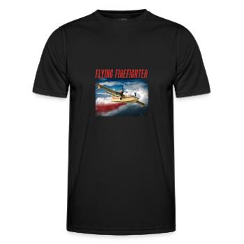 Brandbekämpfung Waldrand Löschflugzeug Vintage - Männer Funktions-T-Shirt - Schwarz - Vorne - AI Model Male 178 dark (178cm)