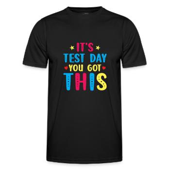 Test Day Kids - C’est le jour du test que vous avez - T-shirt sport Homme - noir - Devant - AI Model Male 178 dark (178cm)