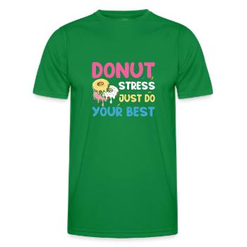 Test Day Kids - Donut Stress Just Do Your Best - Männer Funktions-T-Shirt - Kelly Green - Vorne - AI Model Male 178 dark (178cm)