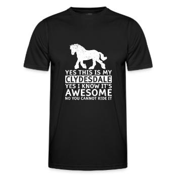 Clydesdale Cold Blood Horse Scotland Horse - Men's Functional T-Shirt - black - Front - AI Model Male 178 dark (178cm)
